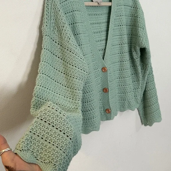 Mint Green Women's Cardigan - Picture 2 of 9